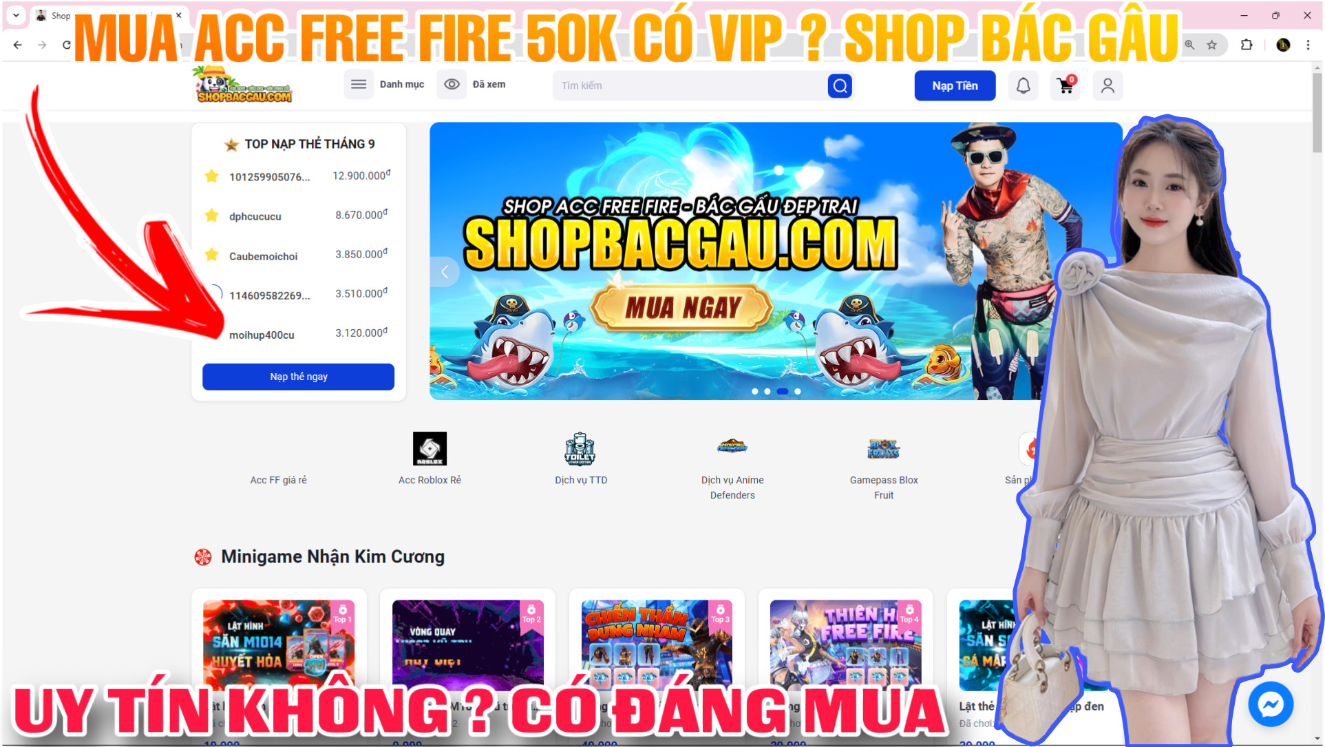 Sự Thật Về Shop Bác Gấu Là Gì ? Mua Acc Free Fire 50K Shop Bác Gấu Có Uy Tín Không ? Shop Bác Gấu