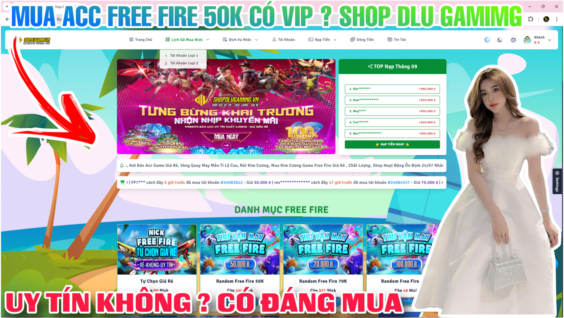 Sự Thật Về Shop Dlu Gaming Là Gì ? Thử Mua Acc Free Fire 50K Shop Dlu Gaming Có Uy Tín Không ?