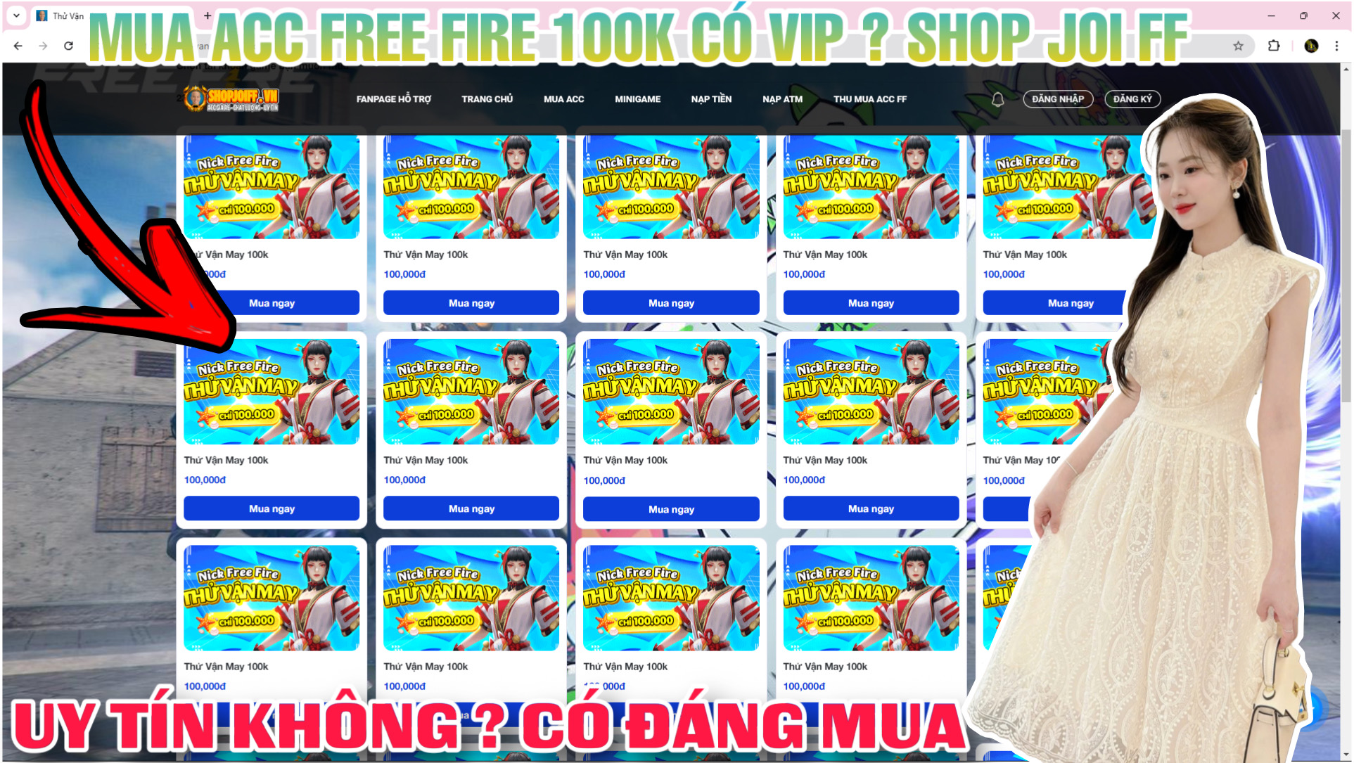 Review Shop Joi FF Và Thử Mua Acc Free Fire 100K Shop Joi FF Có Uy Tín Không ? Mua Acc Shop Joi FF
