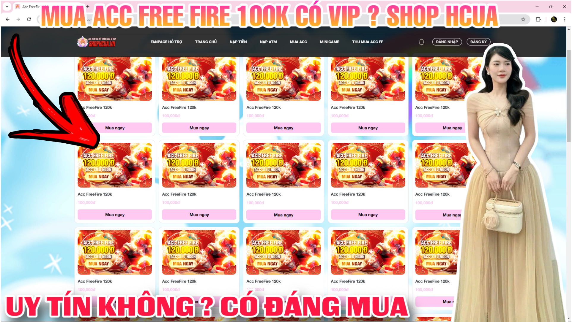 Review Shop Hcua FF Và Thử Mua Acc Free Fire 100K | Mua Acc Shop Hcua Có Uy Tín Không ?